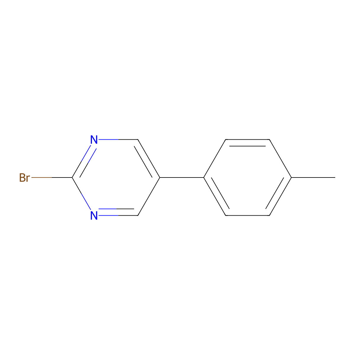 Pyrimidine, 2-bromo-5-(4-methylphenyl)- molecular structure, CAS 1353856-33-3