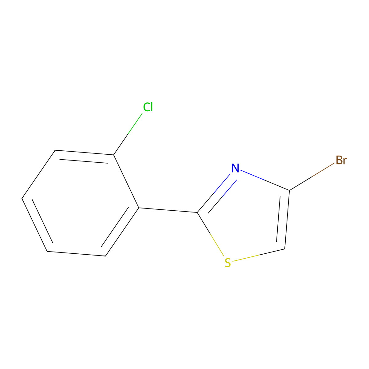 4-Bromo-2-(2-chlorophenyl)thiazole molecular structure, CAS 1353856-36-6