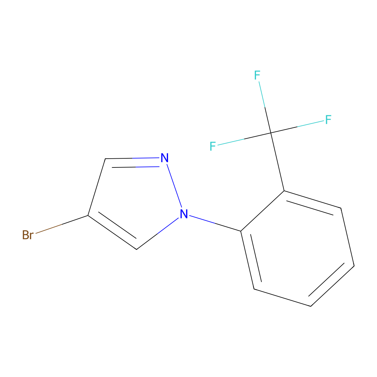 4-Bromo-1-(2-trifluoromethylphenyl)pyrazole molecular structure, CAS 1353856-37-7