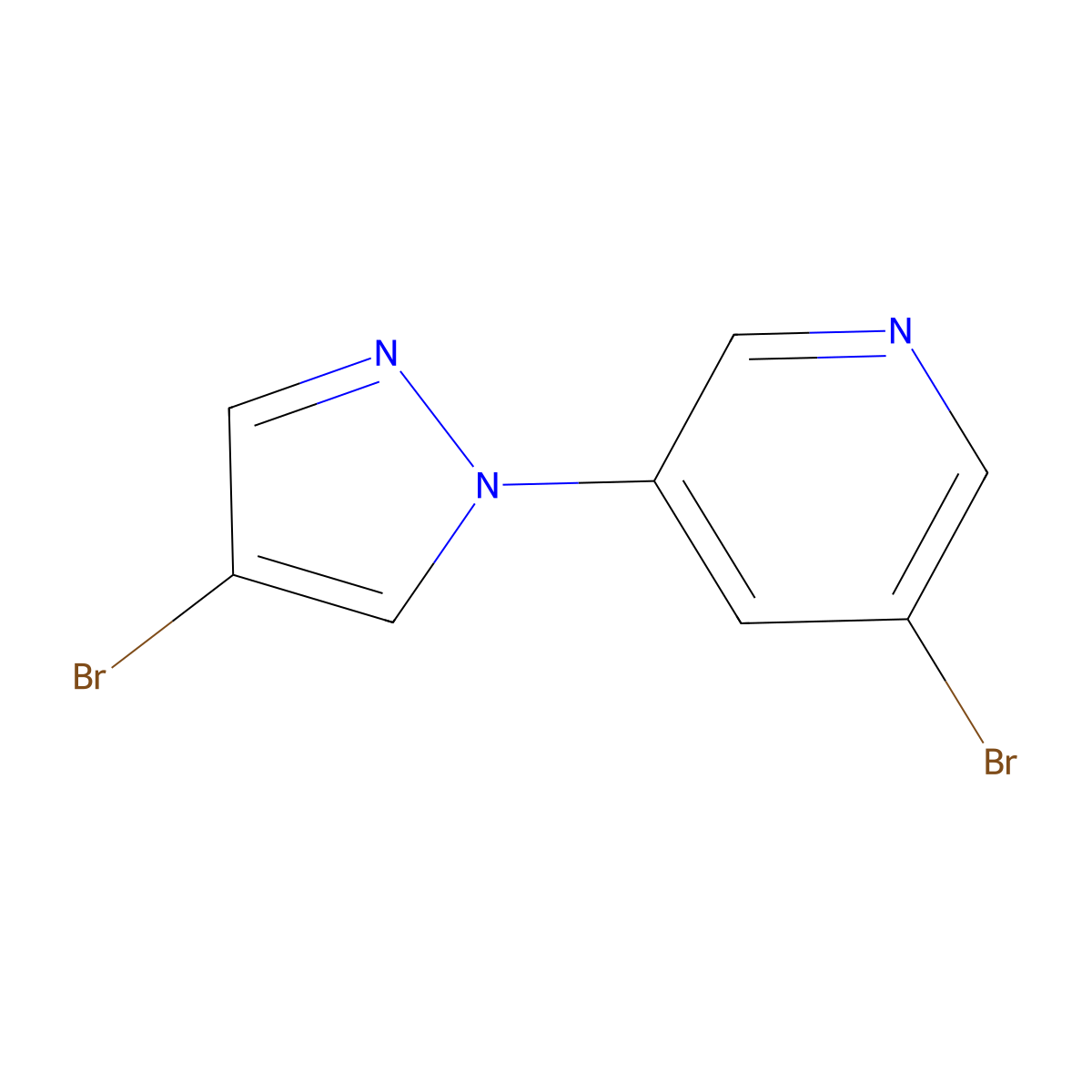 3-Bromo-5-(4-bromo-1h-pyrazol-1-yl)pyridine molecular structure, CAS 1353856-39-9