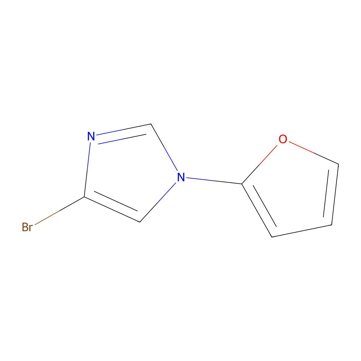 4-Bromo-1-(2-furyl)-1H-imidazole molecular structure, CAS 1353856-40-2