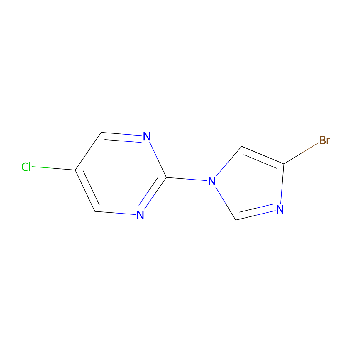 2-(4-bromo-1H-imidazol-1-yl)-5-chloropyrimidine molecular structure, CAS 1353856-42-4