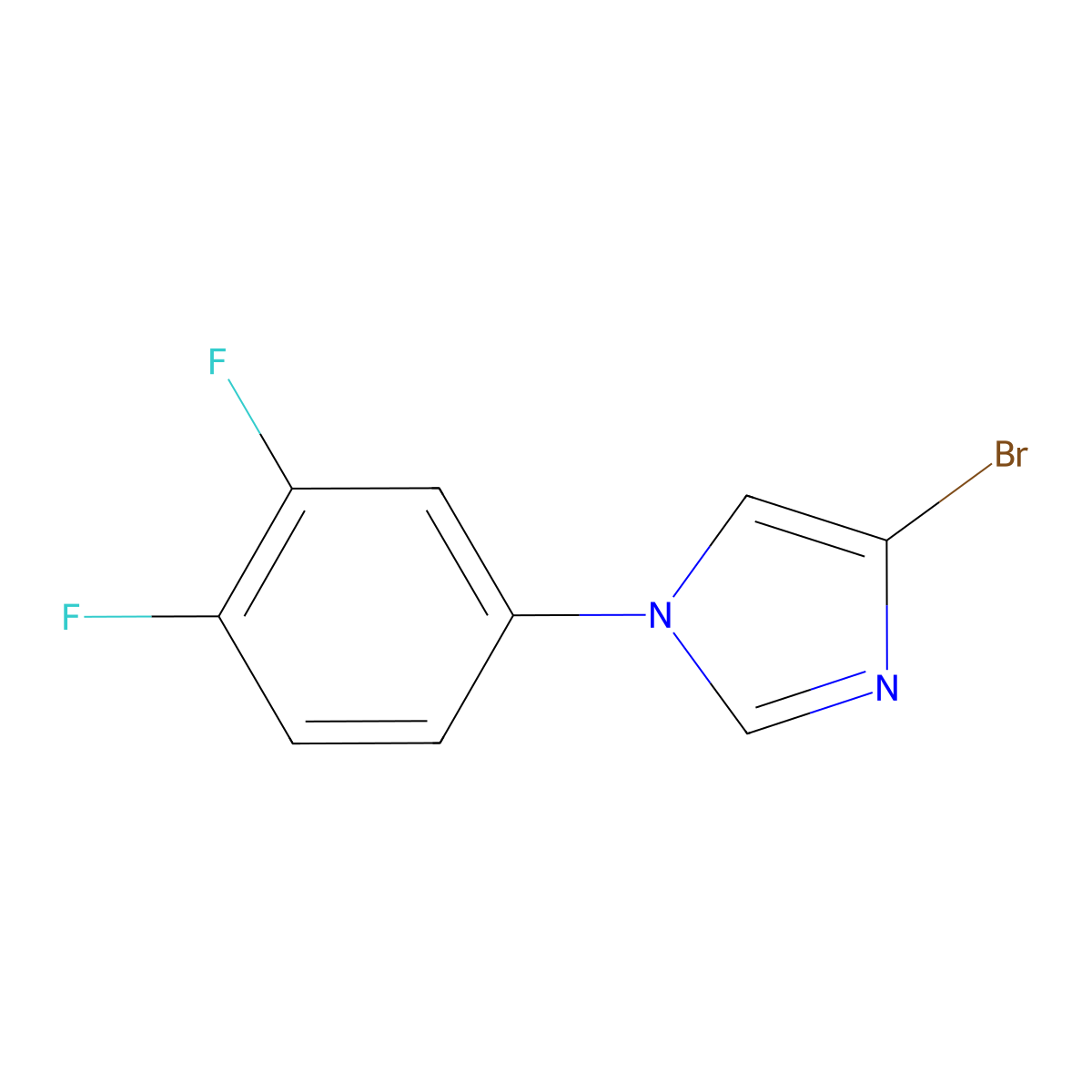 4-bromo-1-(3,4-difluorophenyl)-1H-imidazole molecular structure, CAS 1353856-43-5