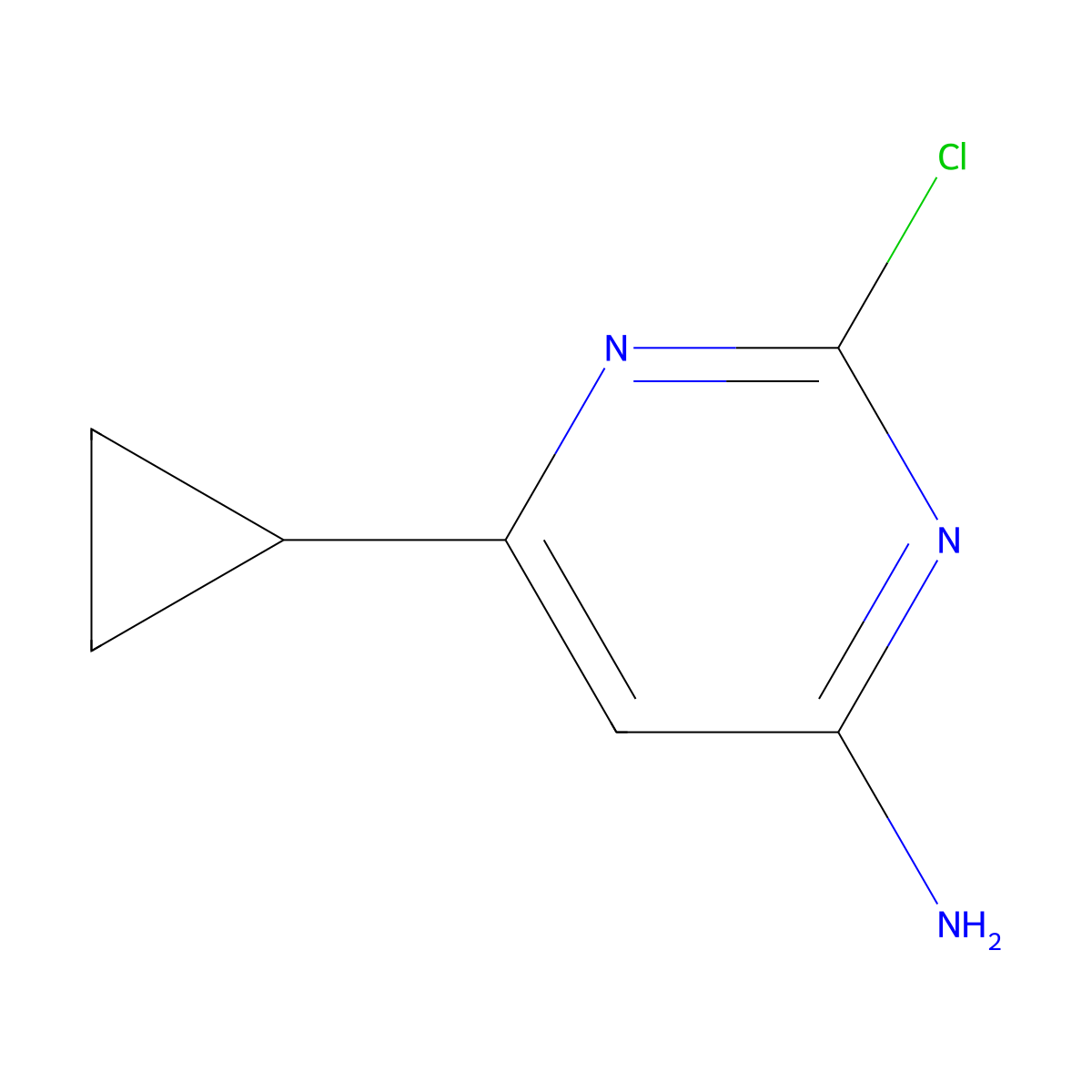 2-Chloro-4-amino-6-(cyclopropyl)pyrimidine molecular structure, CAS 1353856-44-6