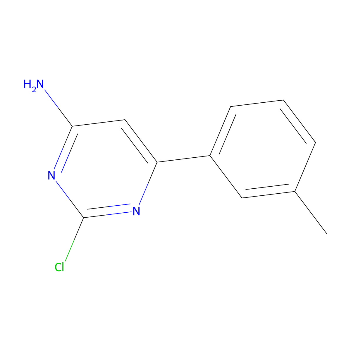 2-Chloro-4-amino-6-(3-tolyl)pyrimidine molecular structure, CAS 1353856-46-8