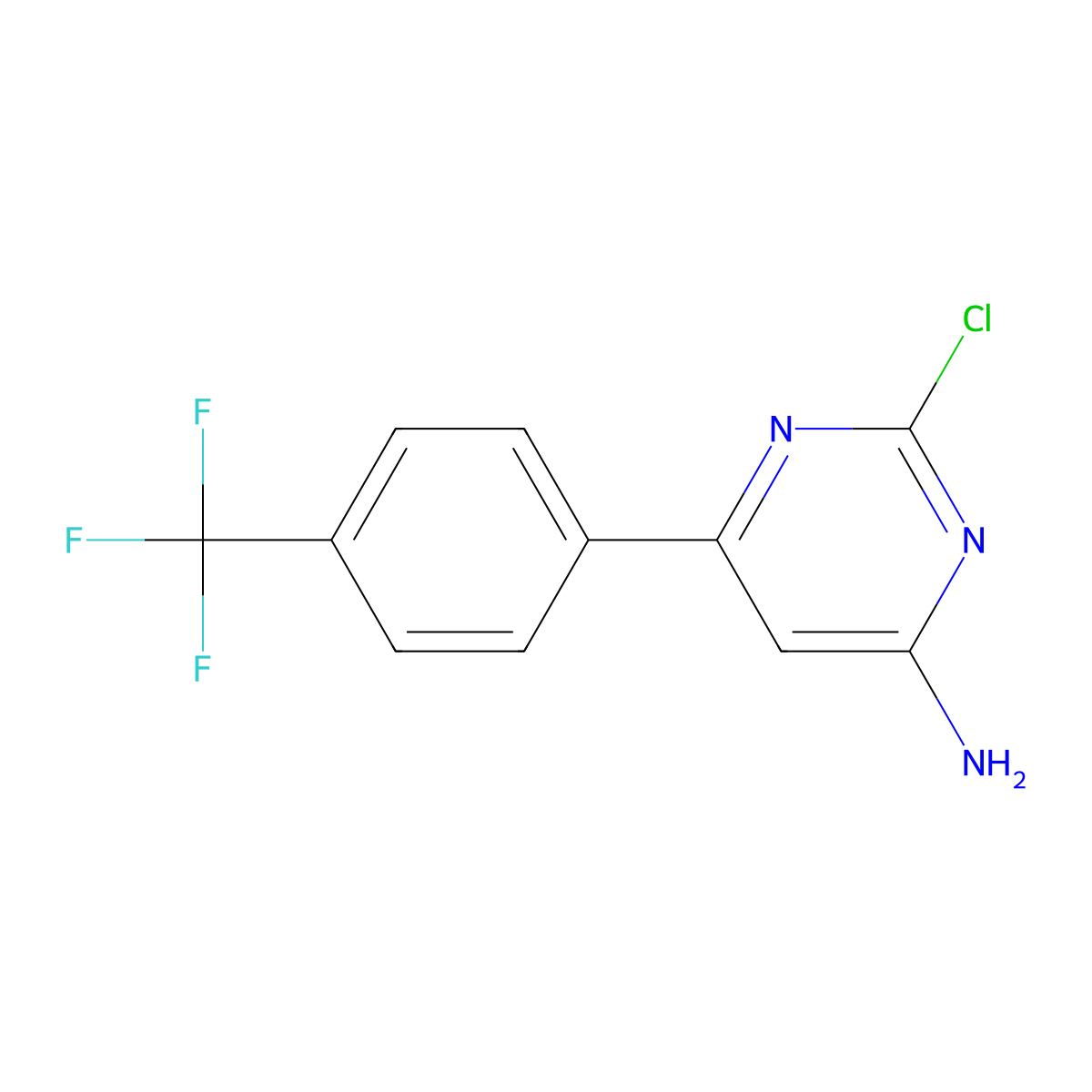 2-Chloro-4-amino-6-(4-trifluoromethylphenyl)pyrimidine molecular structure, CAS 1353856-47-9