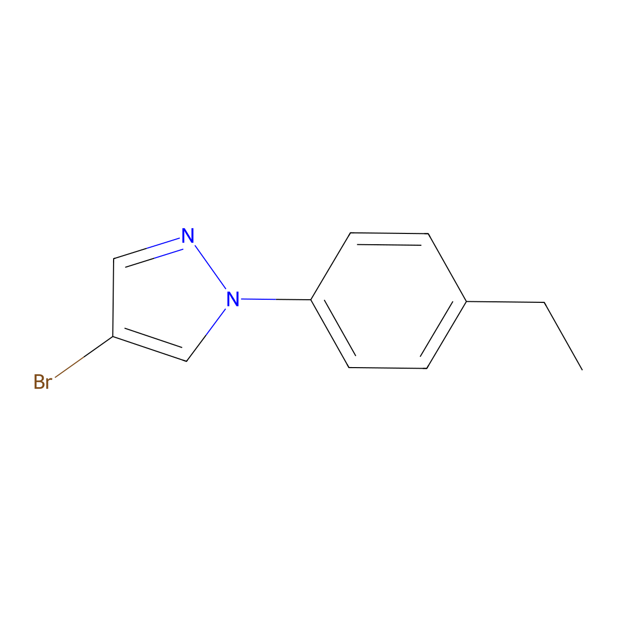 4-Bromo-1-(4-ethylphenyl)-1H-pyrazole molecular structure, CAS 1353856-50-4