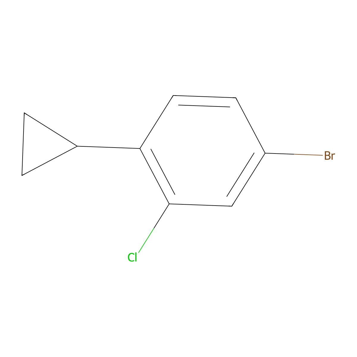 4-Bromo-2-chloro-1-cyclopropylbenzene molecular structure, CAS 1353856-55-9