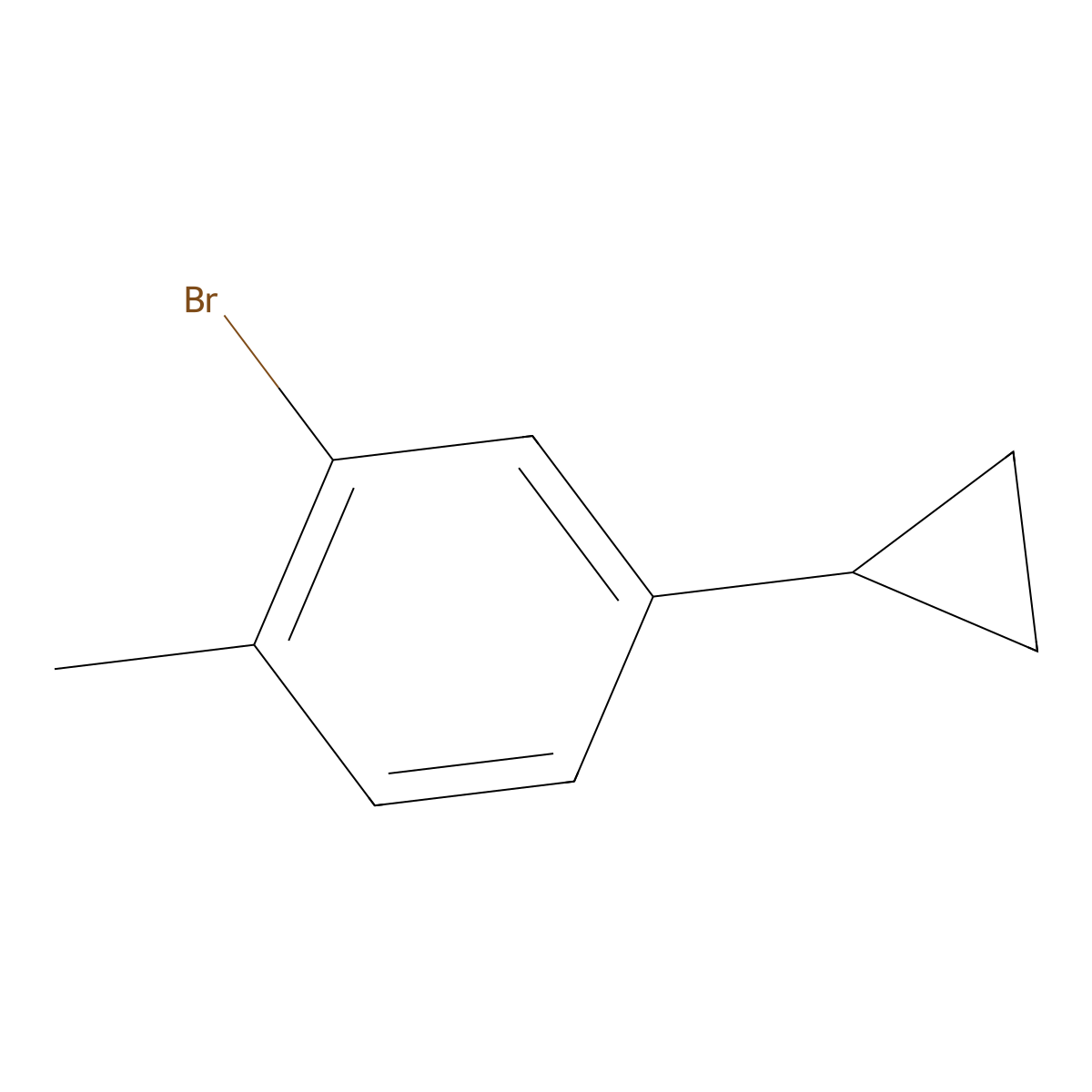 2-Bromo-4-cyclopropyl-1-methylbenzene molecular structure, CAS 1353856-56-0