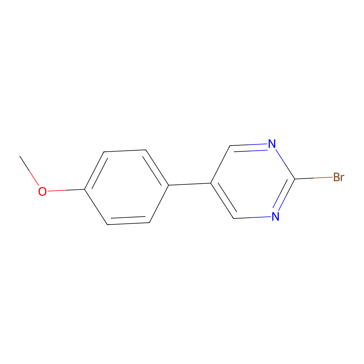 2-Bromo-5-(4-methoxyphenyl)pyrimidine molecular structure, CAS 1353856-57-1