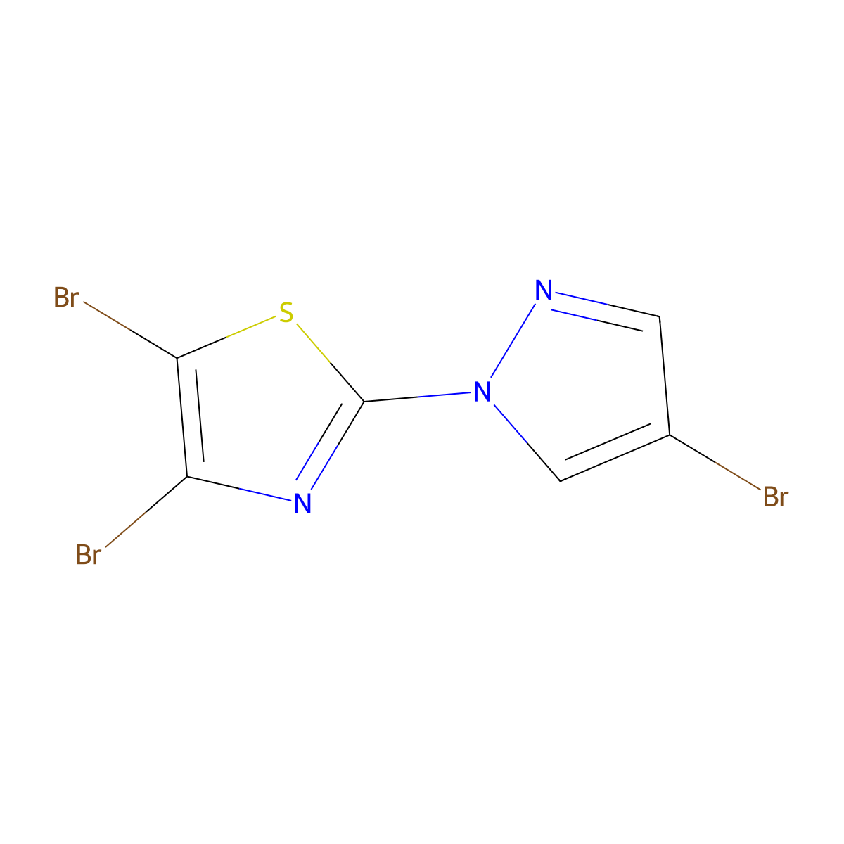 1-(4,5-Dibromothiazol-2-yl)-4-bromopyrazole molecular structure, CAS 1353856-59-3