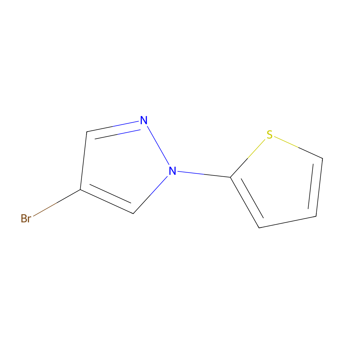 4-Bromo-1-(2-thienyl)pyrazole molecular structure, CAS 1353856-60-6
