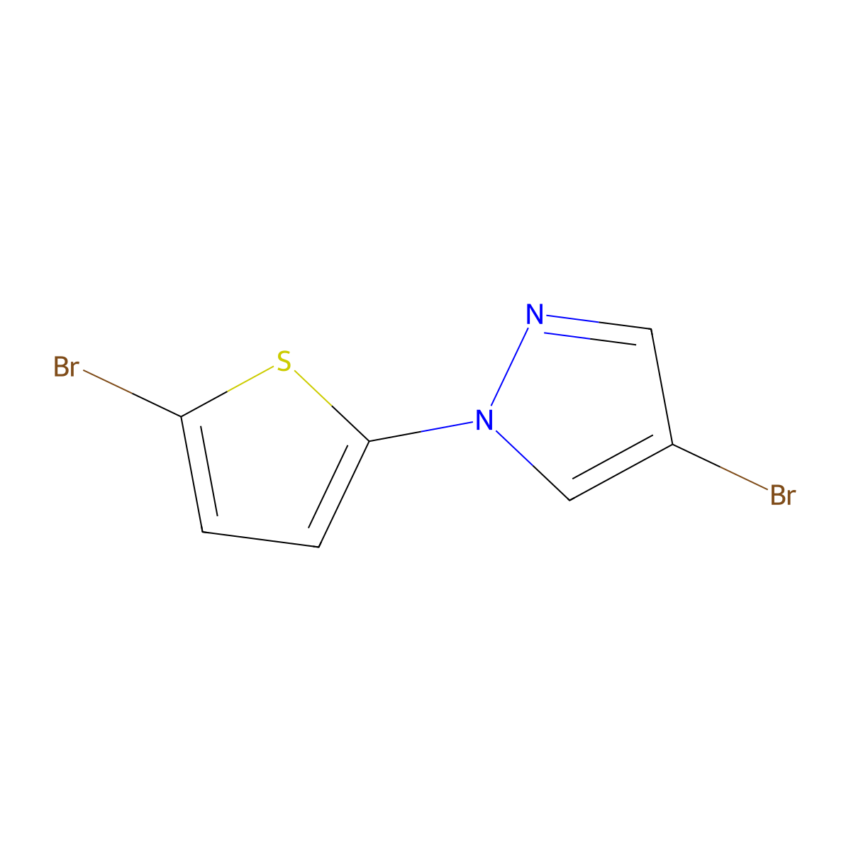 4-Bromo-1-(5-bromo-2-thienyl)pyrazole molecular structure, CAS 1353856-61-7