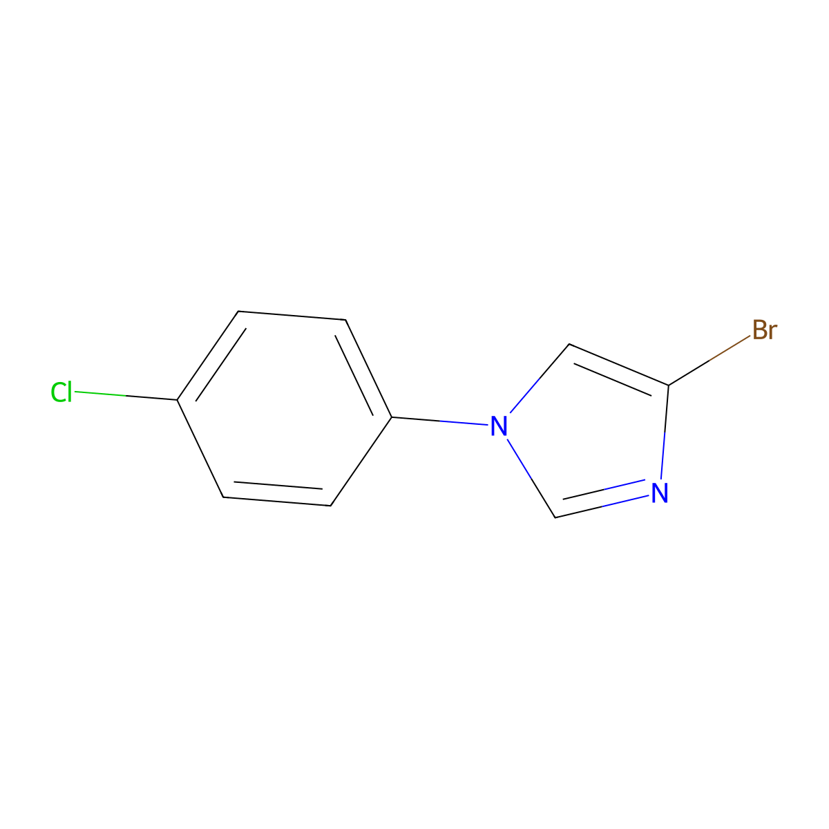 4-bromo-1-(4-chlorophenyl)-1H-imidazole molecular structure, CAS 1353856-62-8