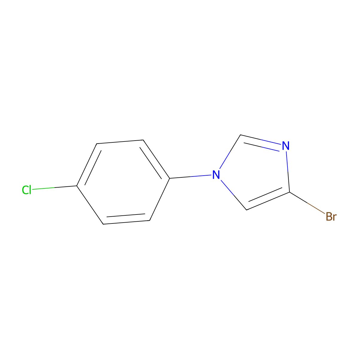 4-bromo-1-(4-chlorophenyl)-1H-imidazole molecular structure, CAS 1353856-62-8