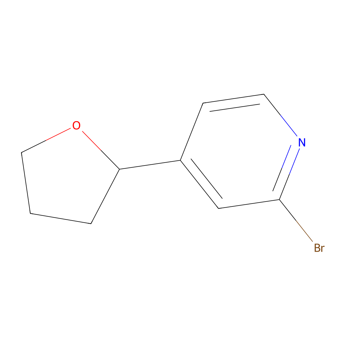 2-Bromo-4-(oxolan-2-yl)pyridine molecular structure, CAS 1353856-70-8