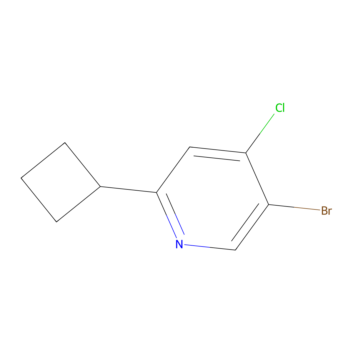 3-Bromo-4-chloro-6-cyclobutylpyridine molecular structure, CAS 1353856-71-9