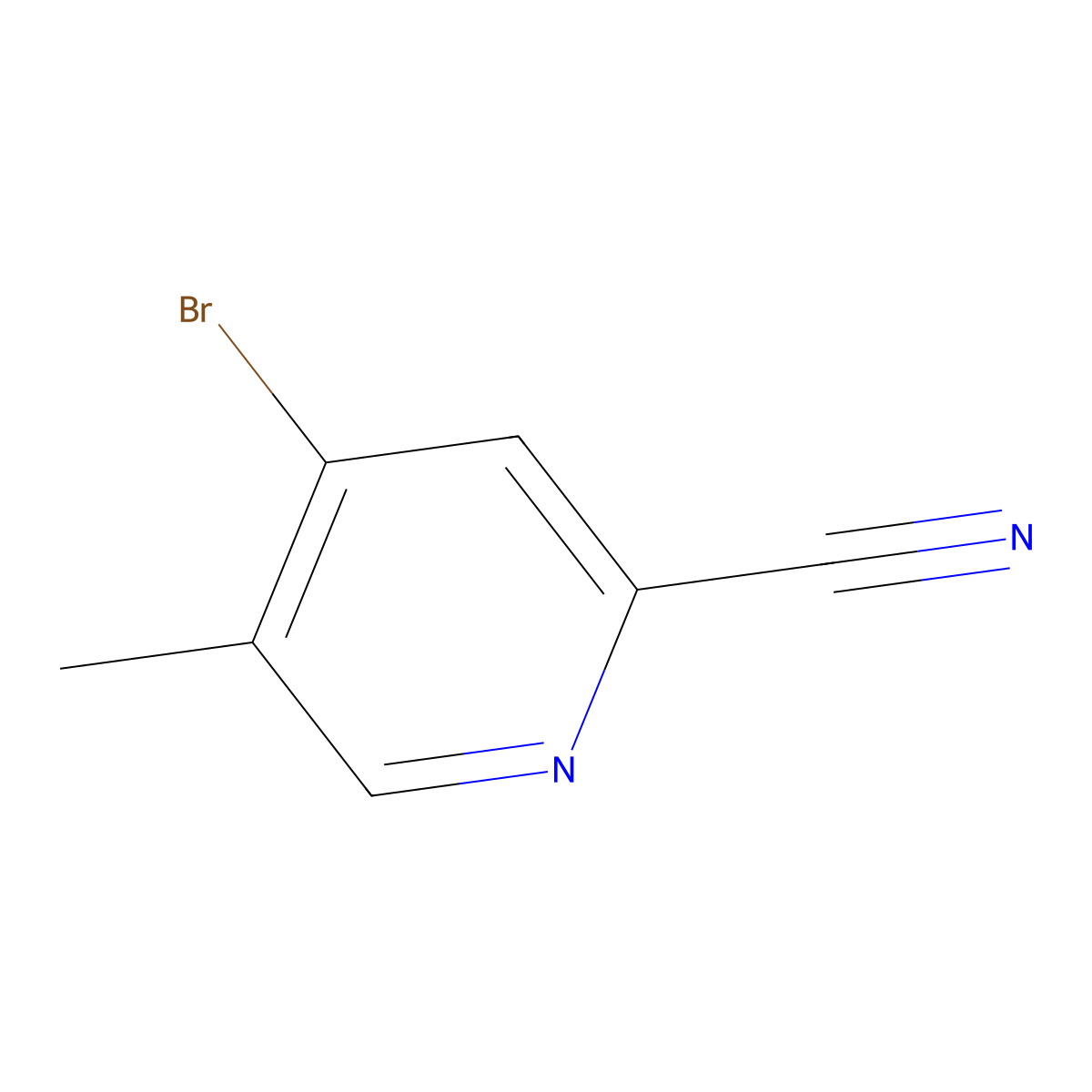 4-Bromo-5-methylpicolinonitrile molecular structure, CAS 1353856-72-0