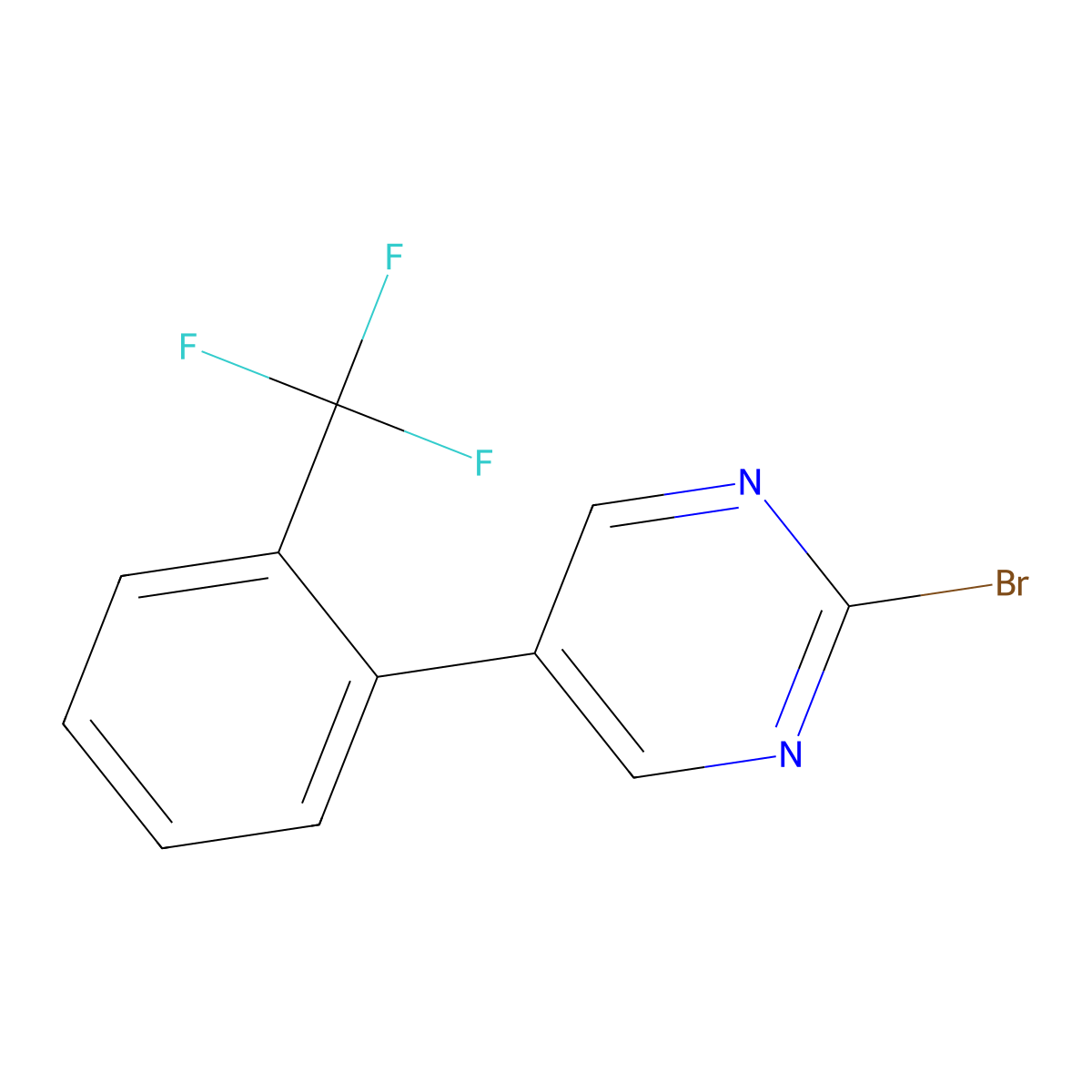 2-Bromo-5-(2-trifluoromethylphenyl)pyrimidine molecular structure, CAS 1353856-75-3