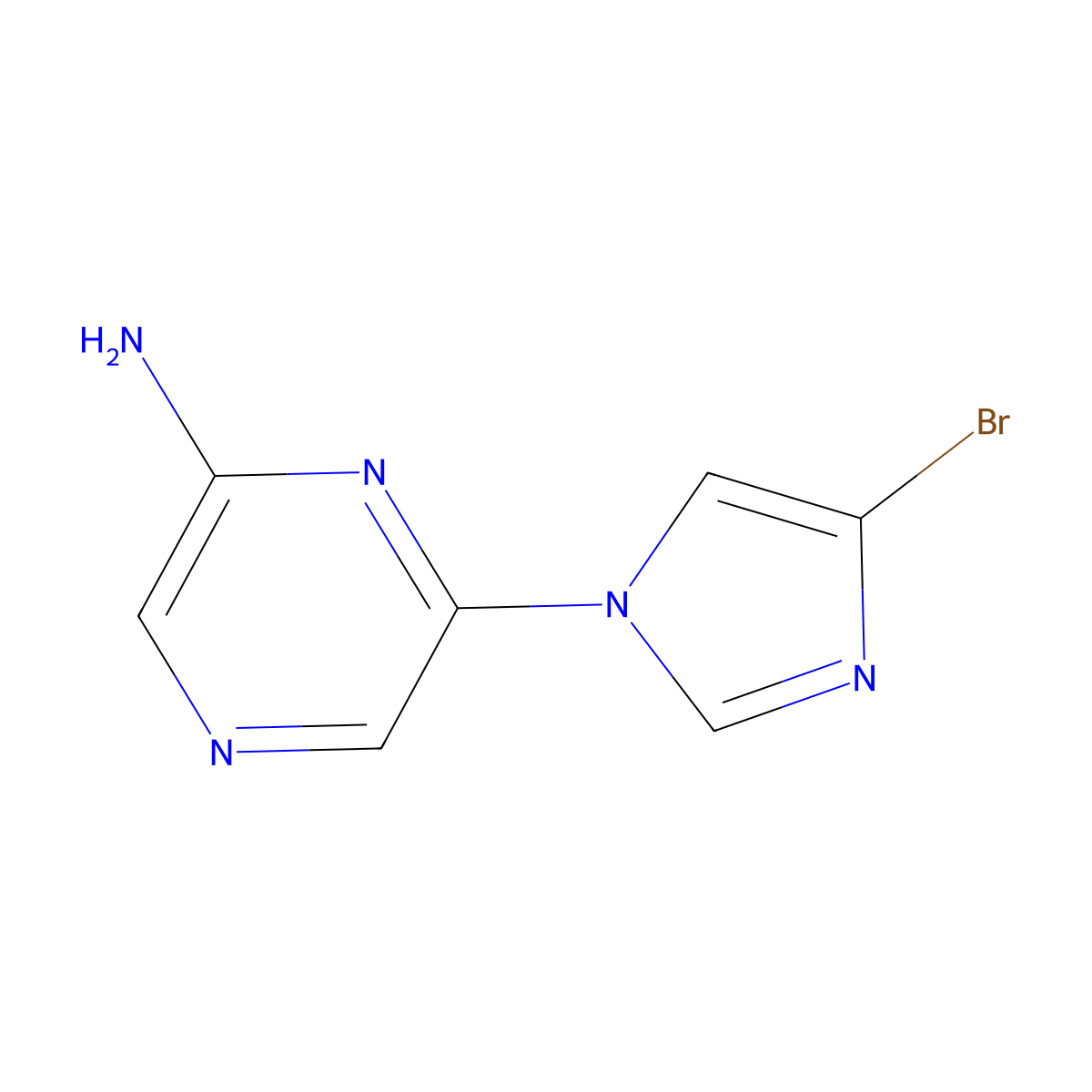 1-(6-Amino-2-pyrazyl)-4-bromoimidazole molecular structure, CAS 1353856-79-7