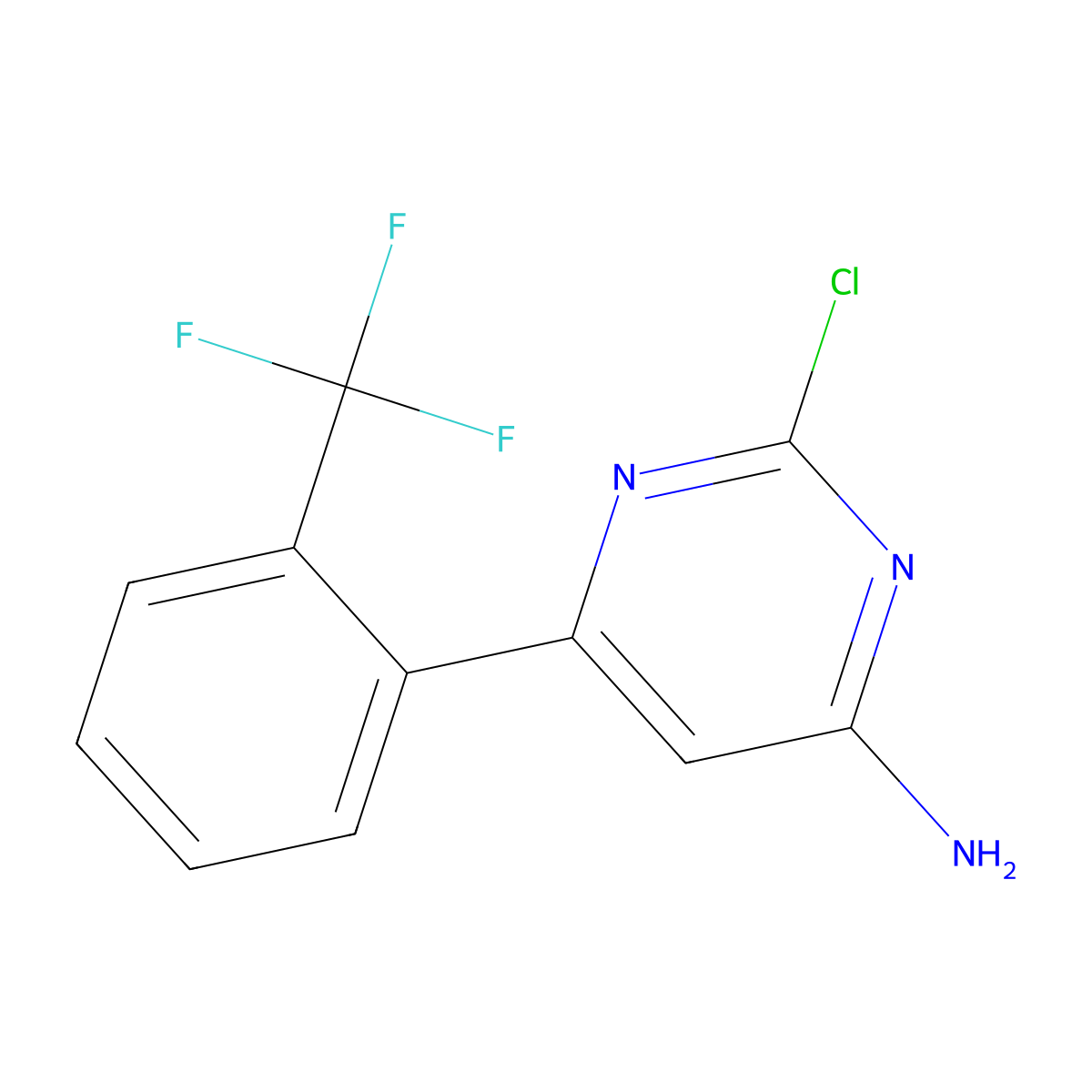 2-Chloro-4-amino-6-(2-trifluoromethylphenyl)pyrimidine molecular structure, CAS 1353856-81-1