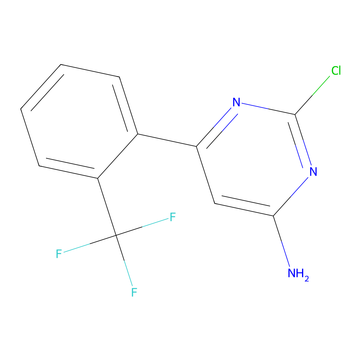 2-Chloro-4-amino-6-(2-trifluoromethylphenyl)pyrimidine molecular structure, CAS 1353856-81-1