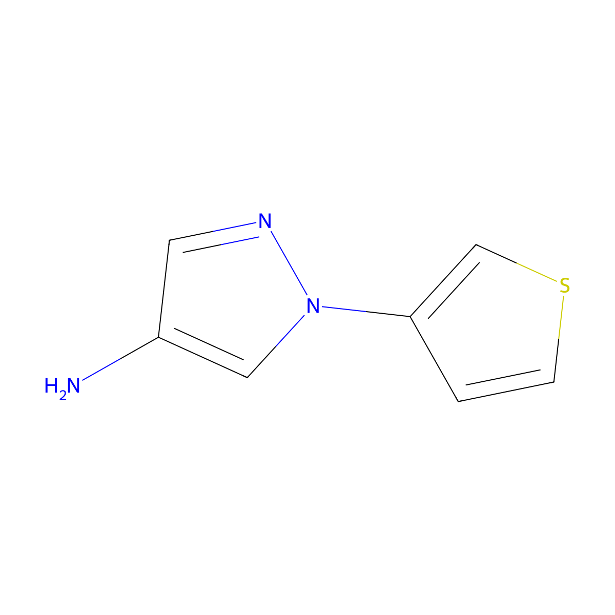 4-Amino-1-(3-thienyl)pyrazole molecular structure, CAS 1353856-83-3