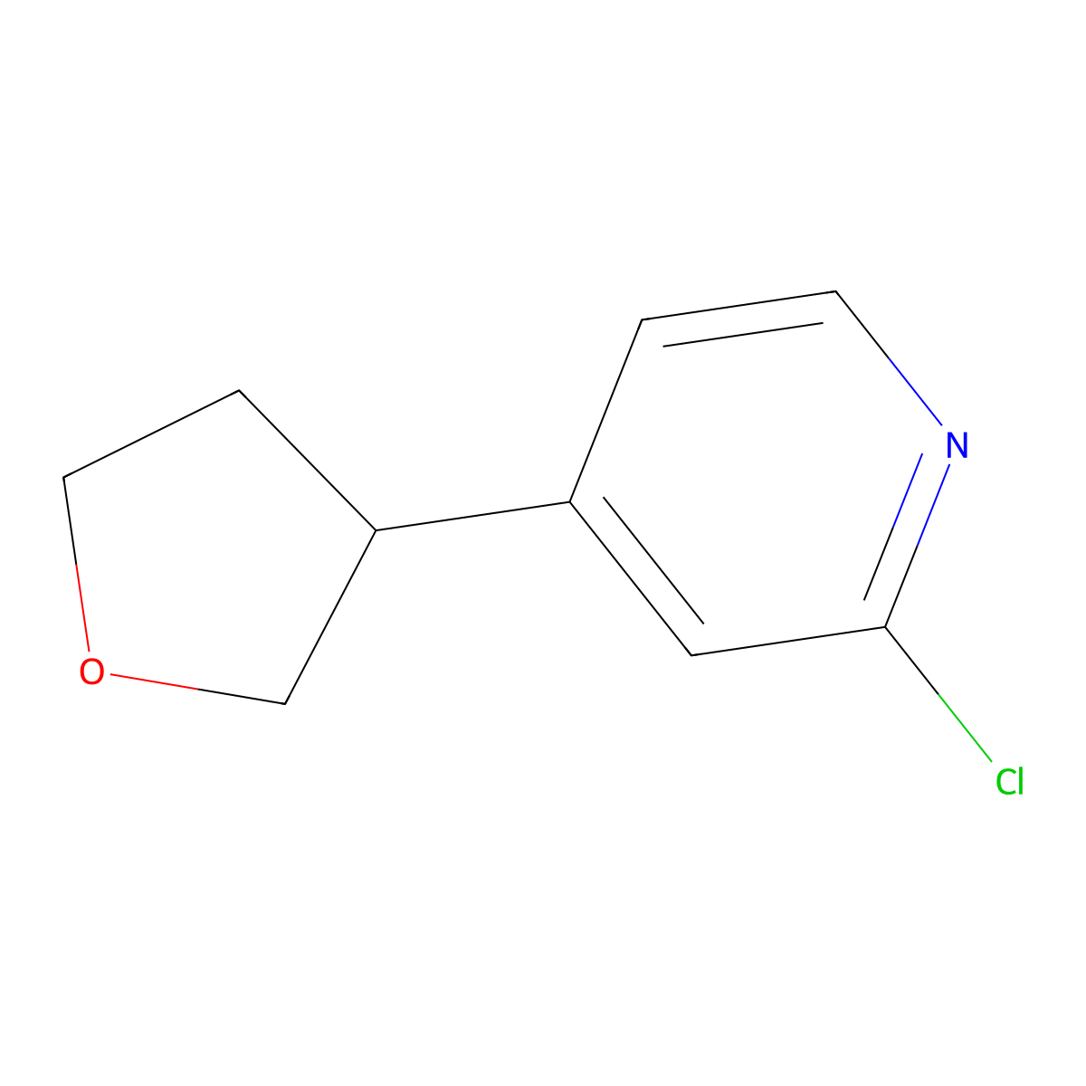 2-Chloro-4-(tetrahydrofuran-3-yl)pyridine molecular structure, CAS 1353856-84-4