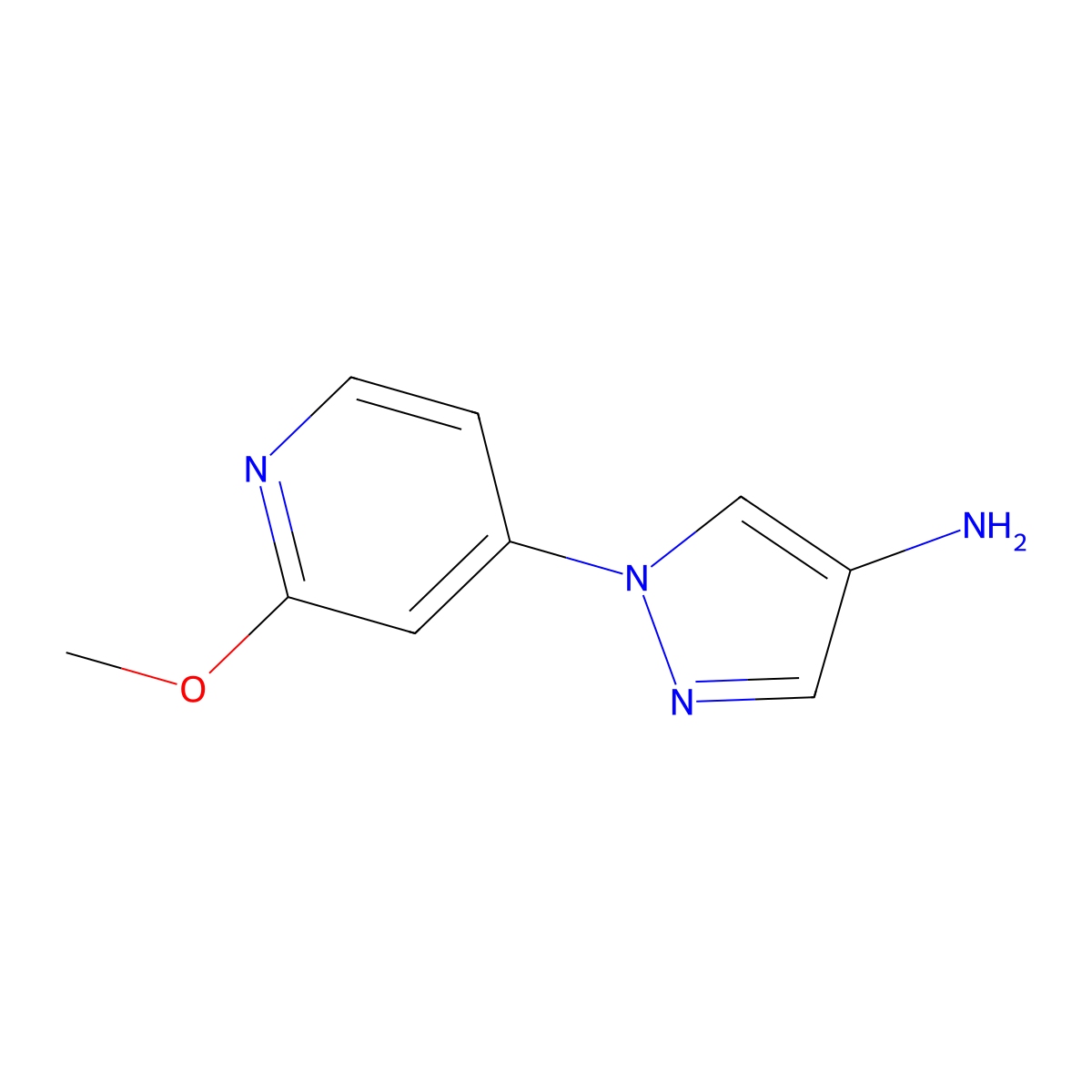 1-(2-methoxypyridin-4-yl)-1H-pyrazol-4-amine molecular structure, CAS 1353856-85-5