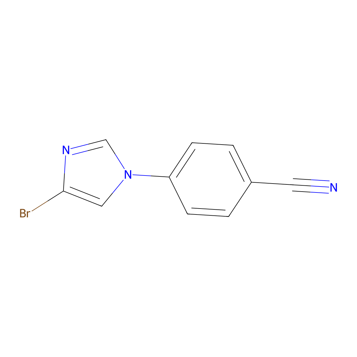 4-(4-bromo-1H-imidazol-1-yl)benzonitrile molecular structure, CAS 1353856-87-7