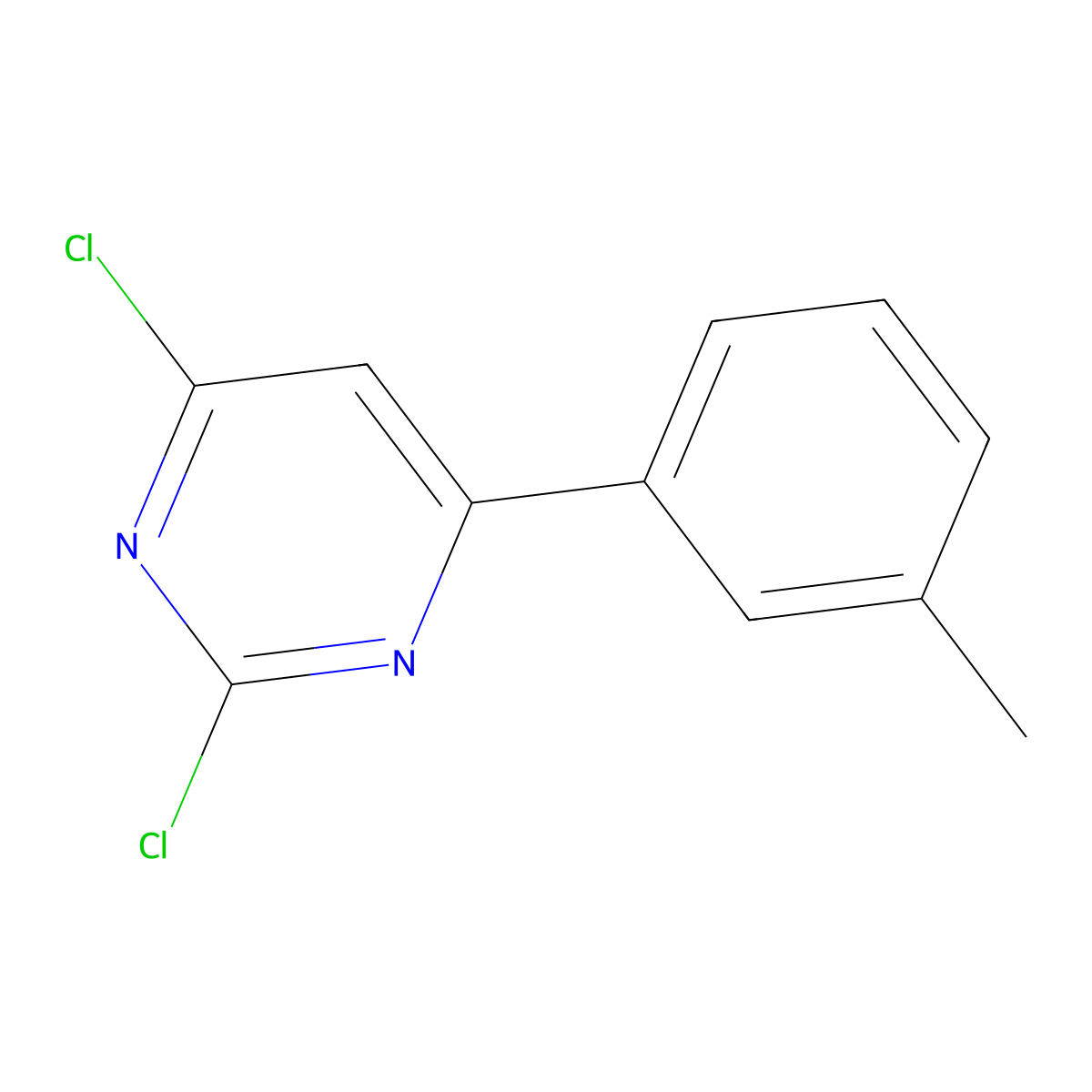 2,4-Dichloro-6-(3-tolyl)pyrimidine molecular structure, CAS 1353856-93-5