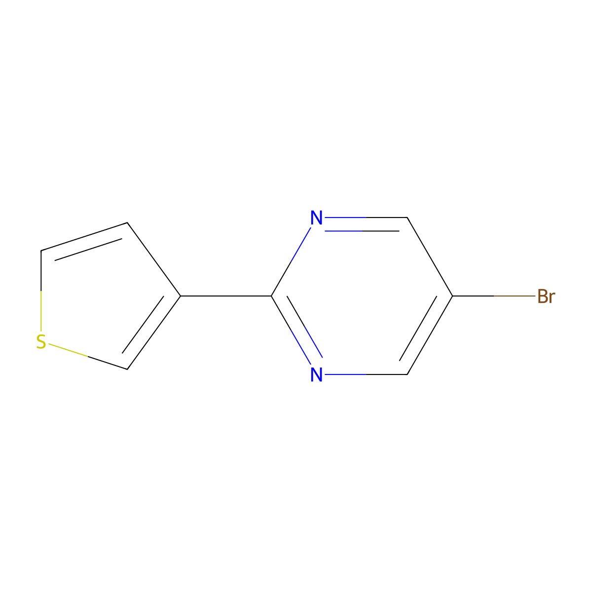5-Bromo-2-(3-thienyl)pyrimidine molecular structure, CAS 1353856-96-8