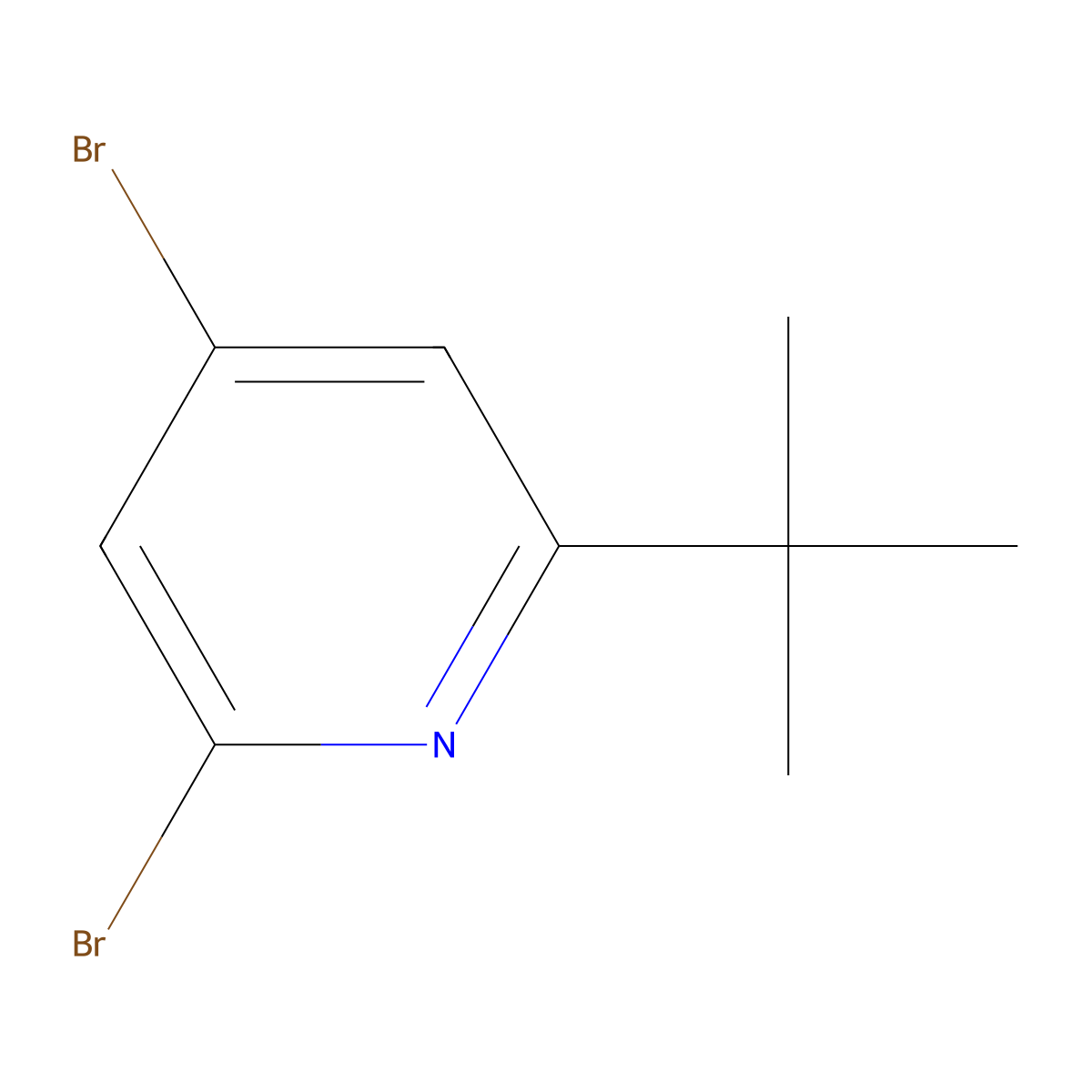 2,4-Dibromo-6-(tert-butyl)pyridine molecular structure, CAS 1353856-97-9