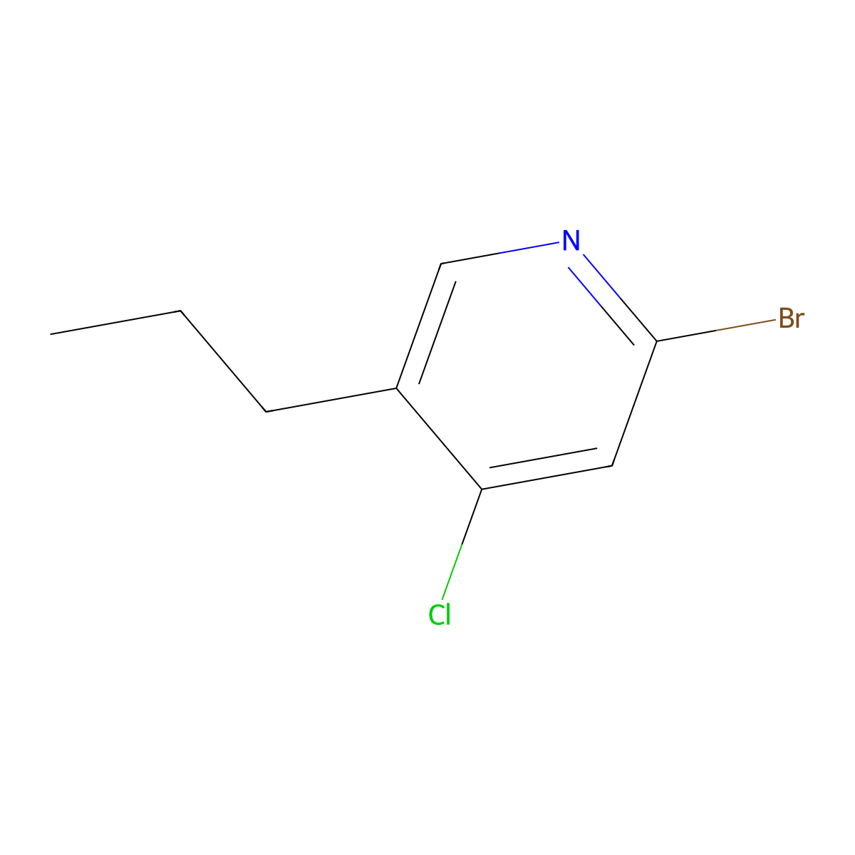 2-Bromo-4-chloro-5-(n-propyl)pyridine molecular structure, CAS 1353856-98-0