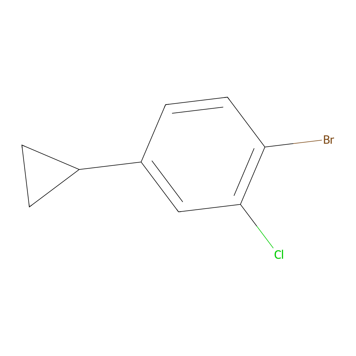 1-Bromo-2-chloro-4-cyclopropylbenzene molecular structure, CAS 1353857-02-9