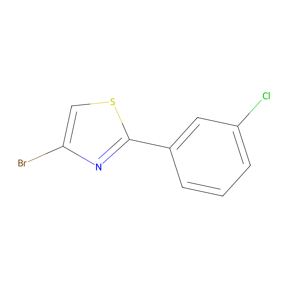 4-Bromo-2-(3-chlorophenyl)thiazole molecular structure, CAS 1353857-04-1