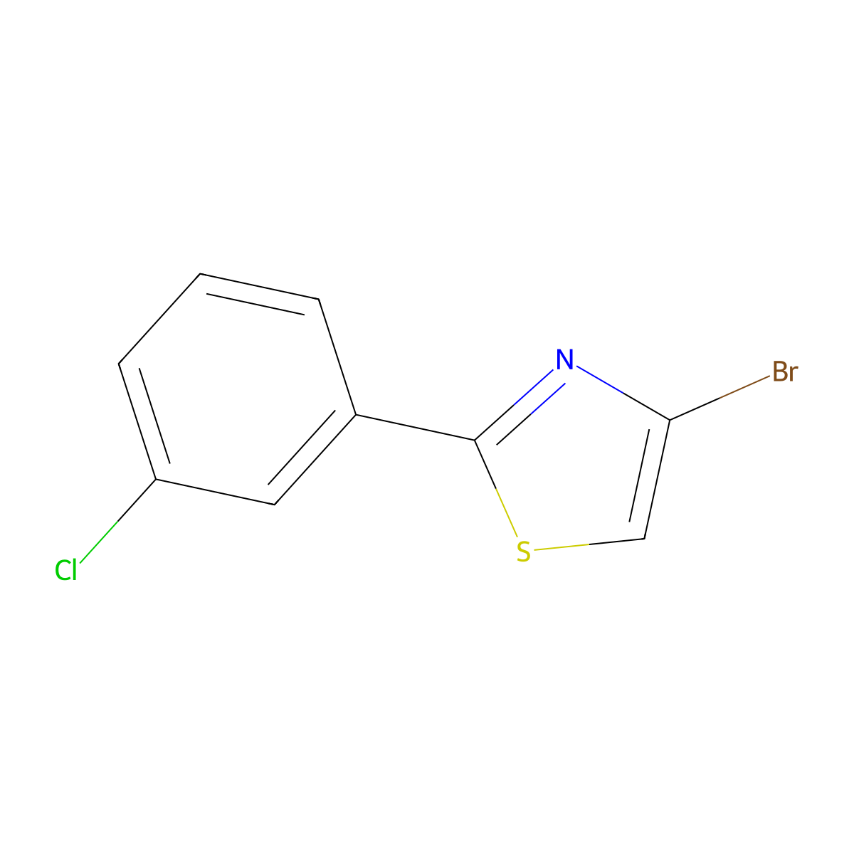 4-Bromo-2-(3-chlorophenyl)thiazole molecular structure, CAS 1353857-04-1