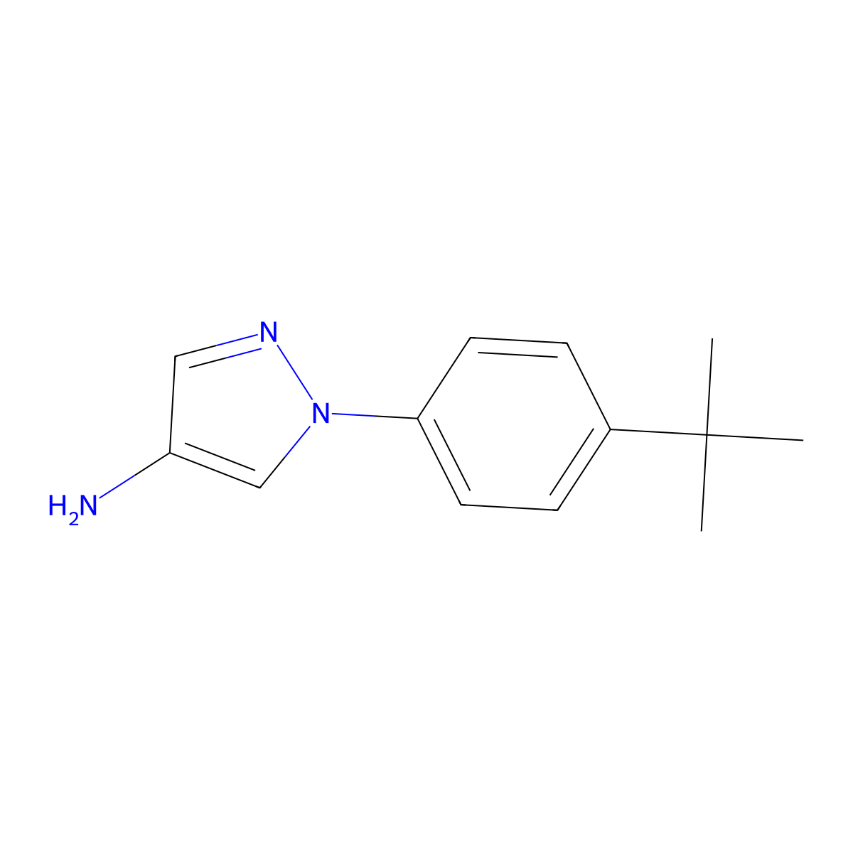 4-Amino-1-(4-tert-butylphenyl)pyrazole molecular structure, CAS 1353857-06-3