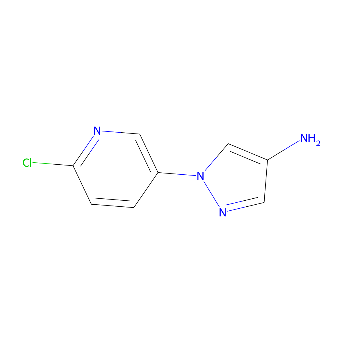 4-Amino-1-(6-chloro-3-pyridyl)pyrazole molecular structure, CAS 1353857-07-4