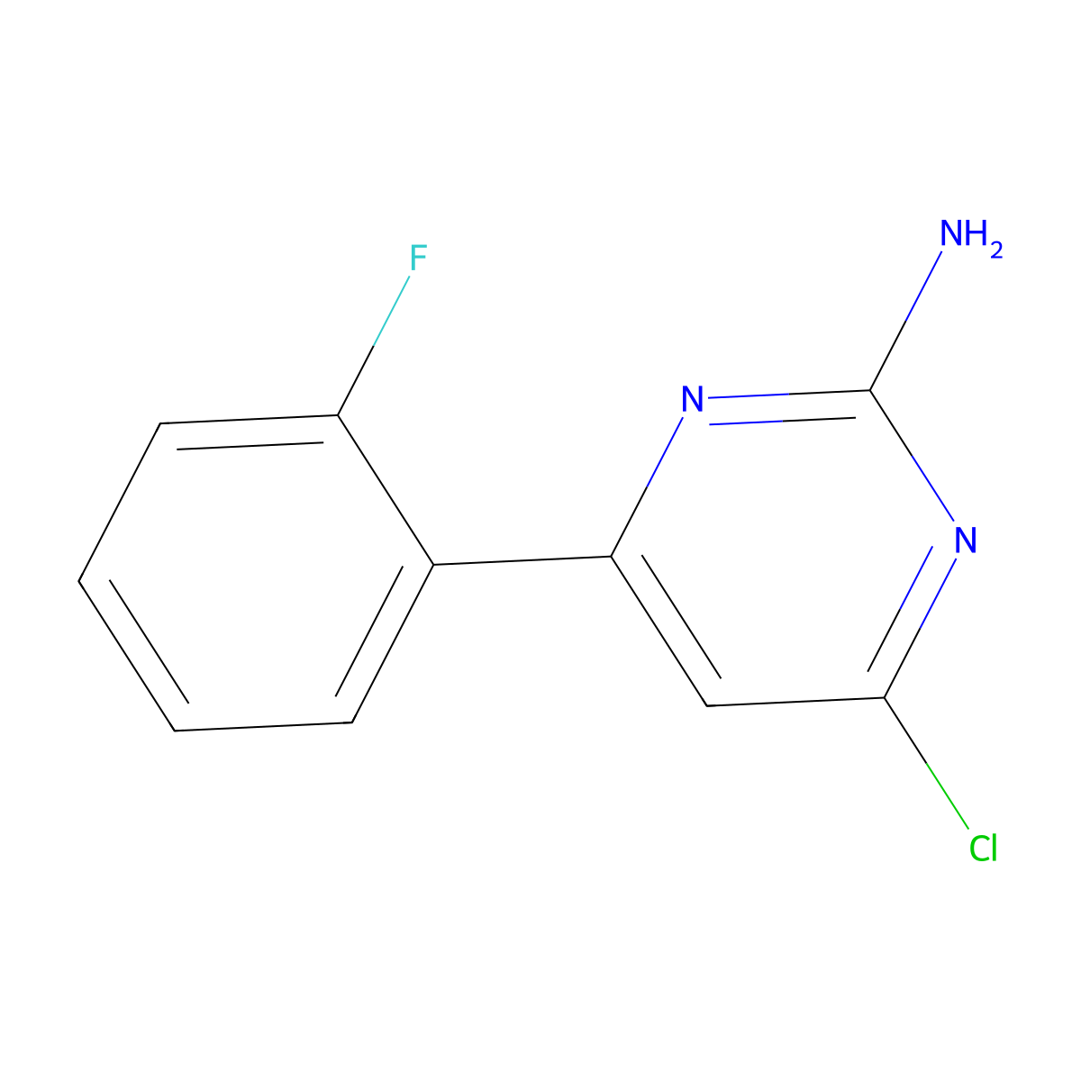 2-Amino-4-chloro-6-(2-fluorophenyl)pyrimidine molecular structure, CAS 1353857-10-9