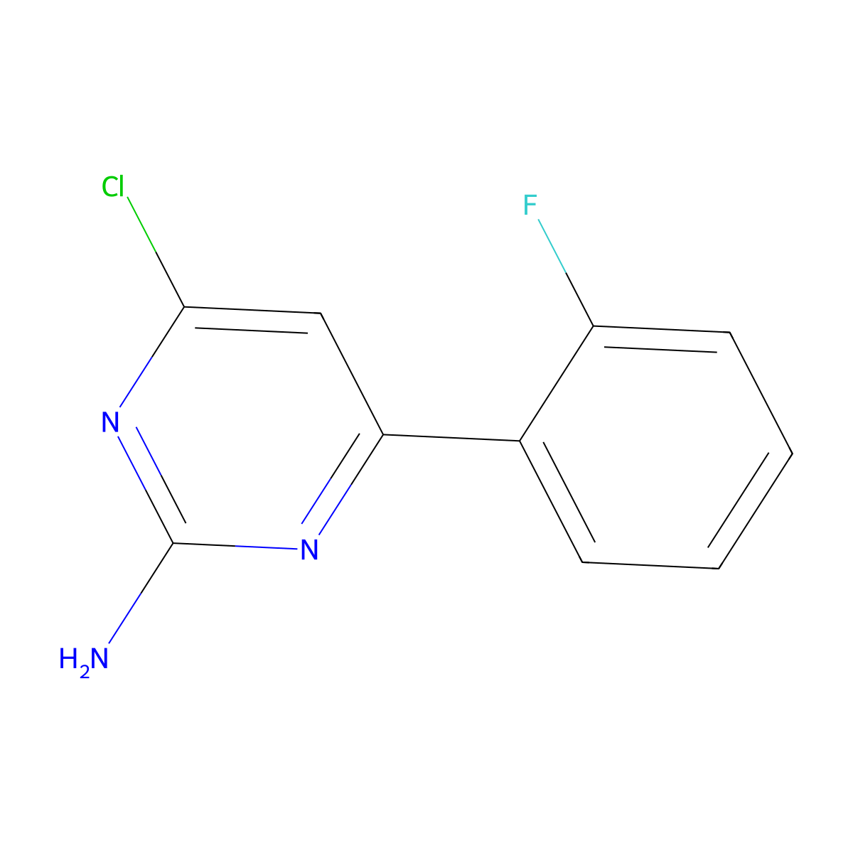 2-Amino-4-chloro-6-(2-fluorophenyl)pyrimidine molecular structure, CAS 1353857-10-9