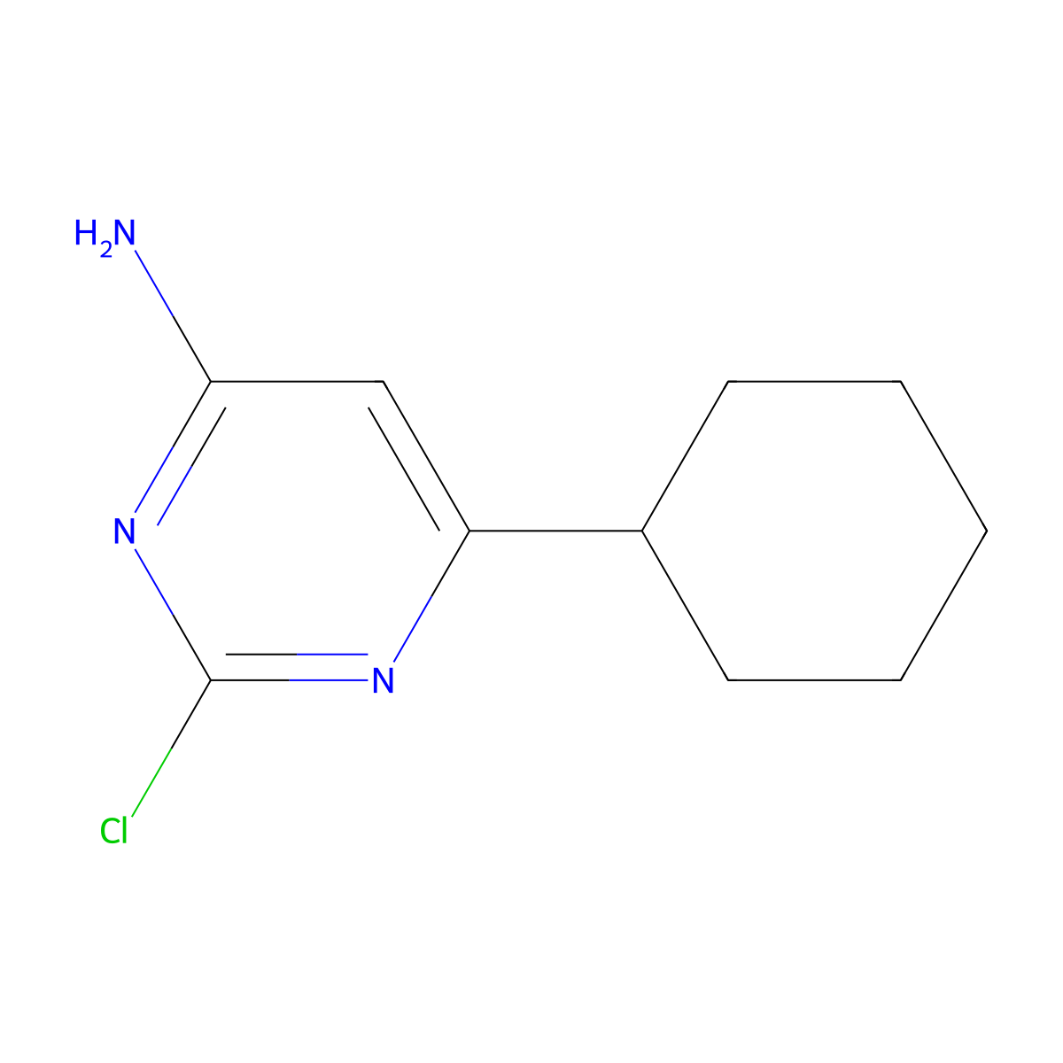 2-Chloro-4-amino-6-(cyclohexyl)pyrimidine molecular structure, CAS 1353857-11-0