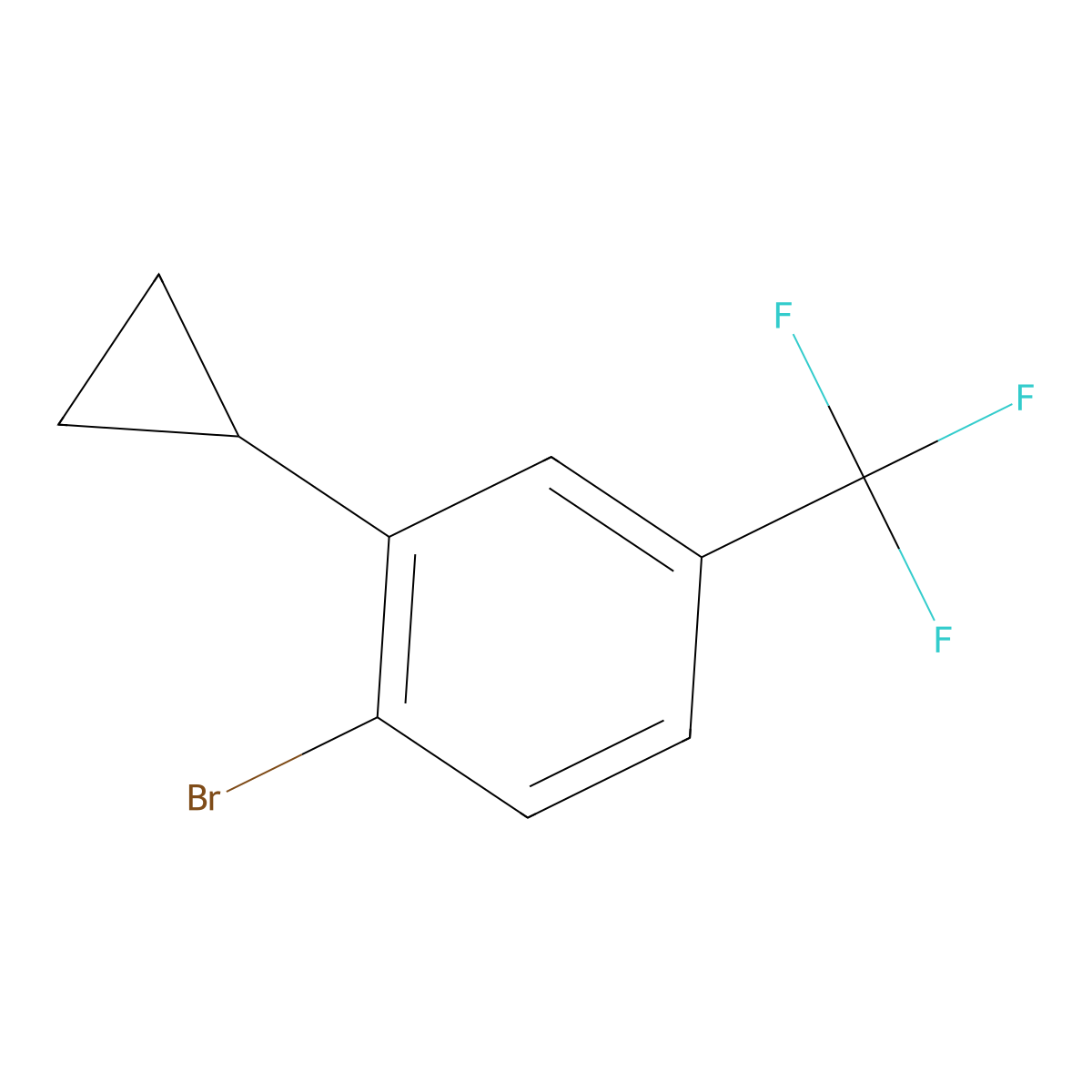 1-Bromo-2-cyclopropyl-4-(trifluoromethyl)benzene molecular structure, CAS 1353857-12-1