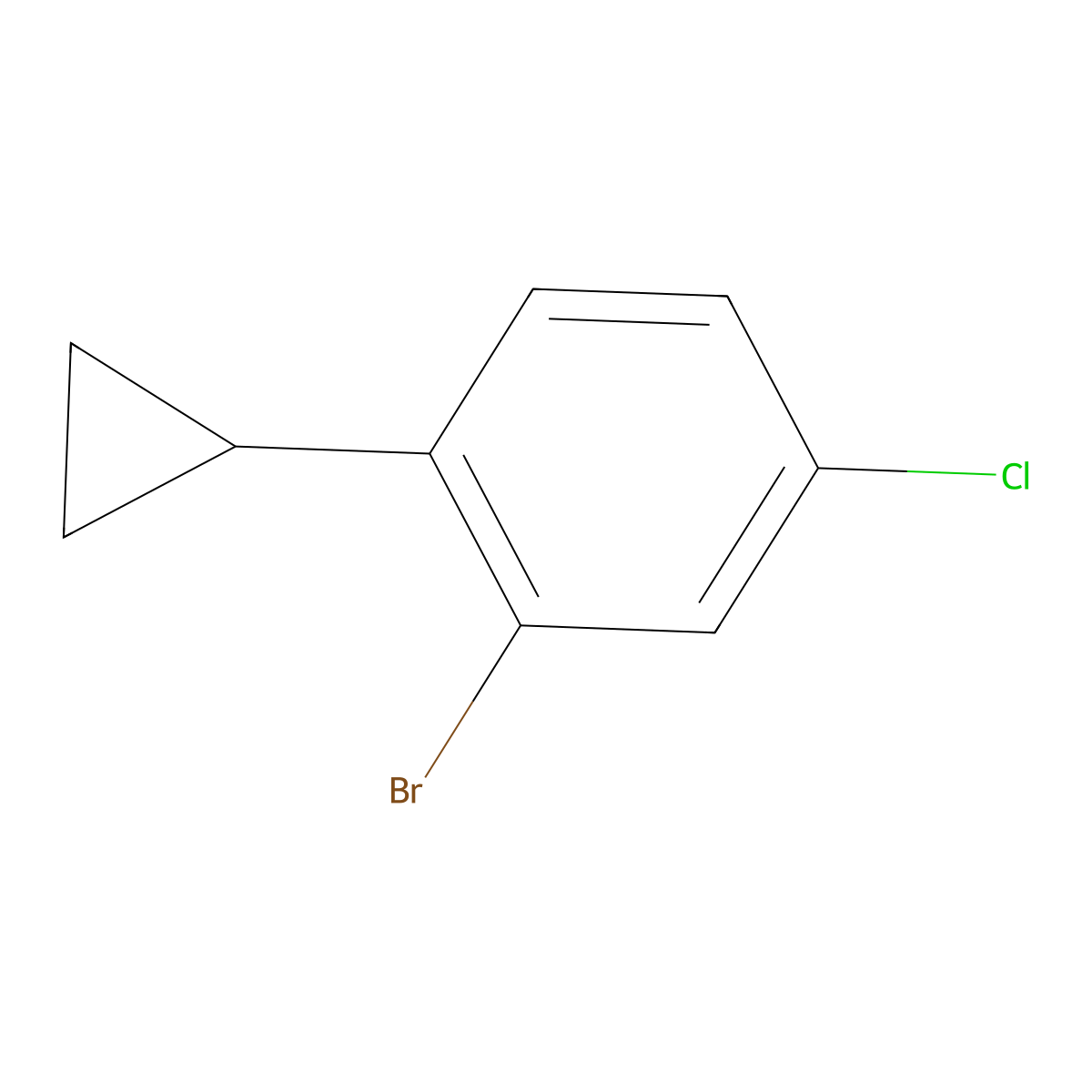 2-Bromo-4-chloro-1-cyclopropylbenzene molecular structure, CAS 1353857-15-4