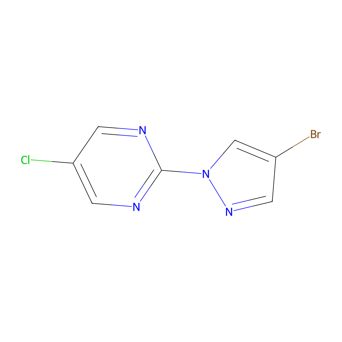 1-(5-Chloro-2-pyrimidyl)-4-bromopyrazole molecular structure, CAS 1353857-16-5