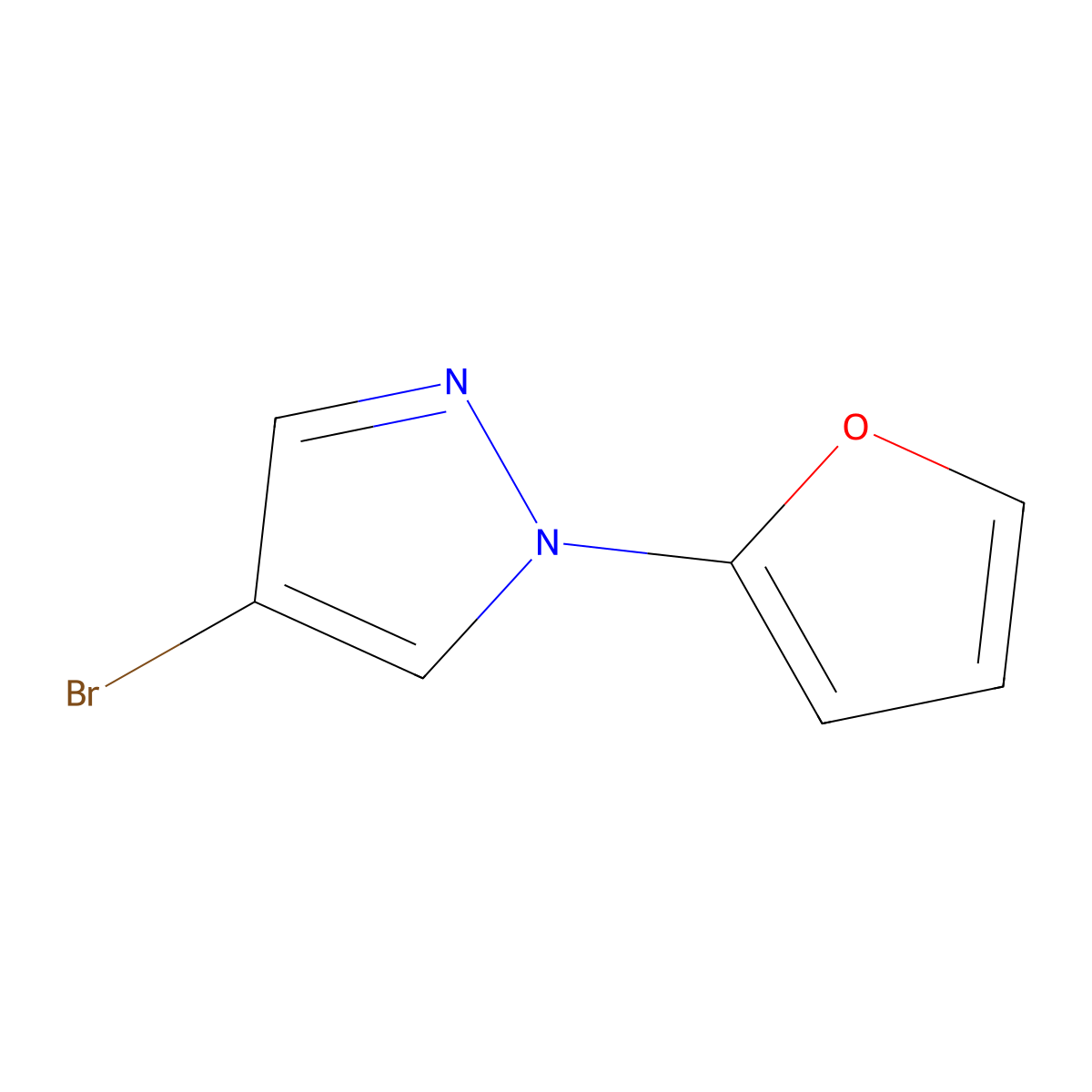 4-Bromo-1-(2-furyl)pyrazole molecular structure, CAS 1353857-18-7