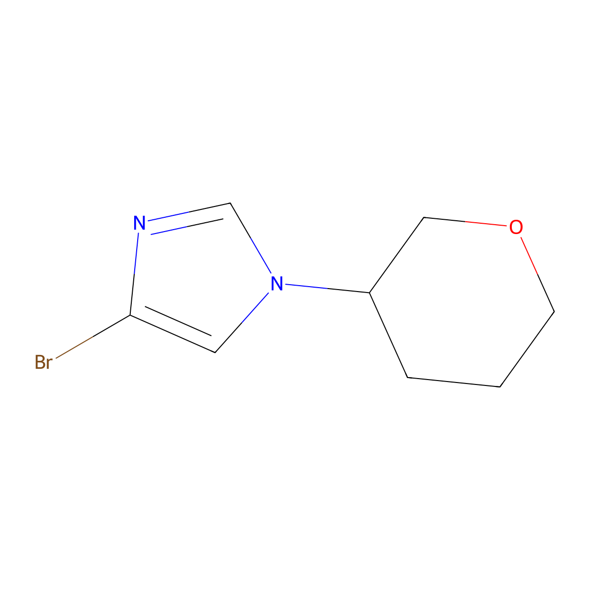 4-bromo-1-(oxan-3-yl)-1H-imidazole molecular structure, CAS 1353857-21-2