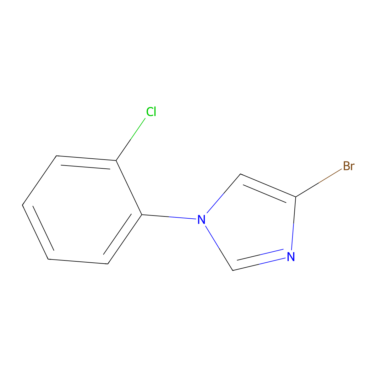 4-bromo-1-(2-chlorophenyl)-1H-imidazole molecular structure, CAS 1353857-22-3