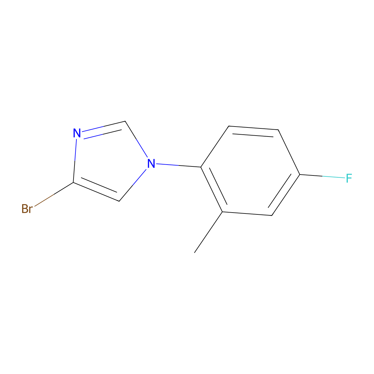 4-Bromo-1-(2-methyl-4-fluorophenyl)imidazole molecular structure, CAS 1353857-23-4
