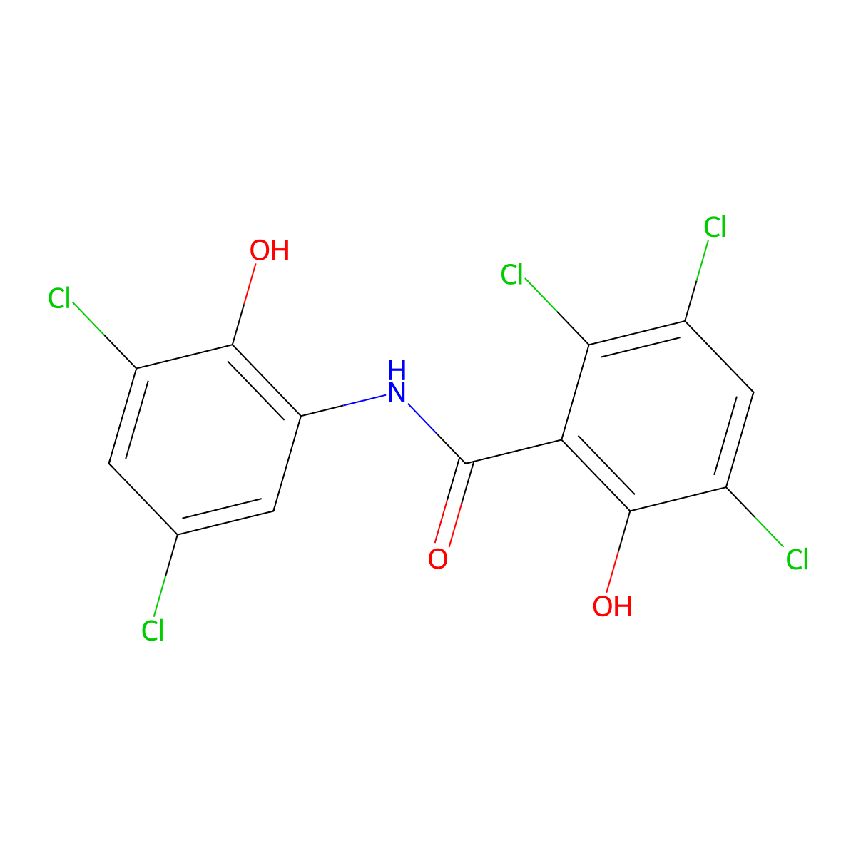Oxyclozanide molecular structure, CAS 1353867-74-9